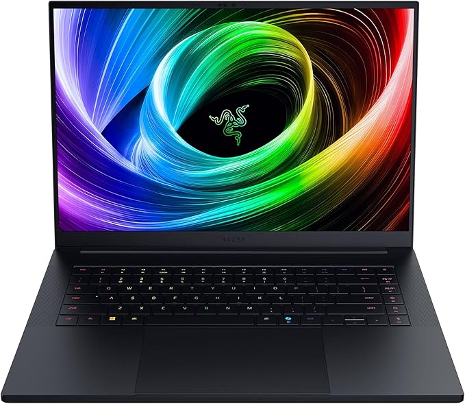 Razer Blade 16 (2025) AI Gaming Laptop | RTX 5090 · 16″ QHD+ 240Hz OLED Display · Ryzen AI 9 365 · 32GB / 64GB RAM · 1TB / 2TB SSD | QWERTZ DE Layout – Black